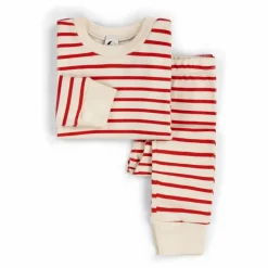 Sleepy Doe Pyjama Rayé Coton Bio | Rouge Sale