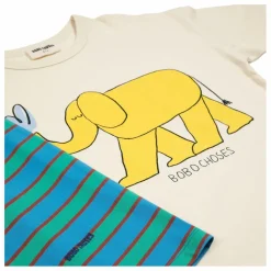 Bobo Choses Pyjama Rayé Eléphant Coton Bio | Bleu