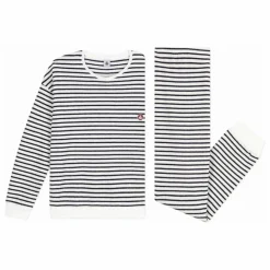 Petit Bateau Pyjama Rayé Eponge | Ecru Discount