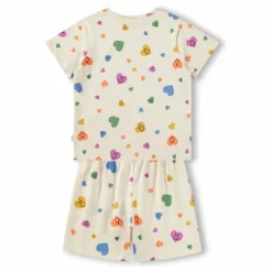 Molo Pyjama Short Luvis Cœurs Coton Bio | Ecru Outlet