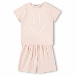 New Molo Pyjama Short Luvis Smile Coton Bio | Rose pâle