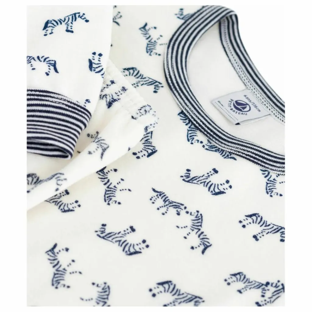 Best Petit Bateau Pyjama Zèbres Coton Bio | Ecru