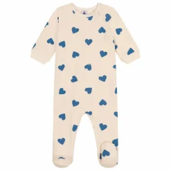 Petit Bateau Pyjamas Et Bodies|Pyjamas, Sous-Vêtements|Pyjama Zip Molleton Cœurs |