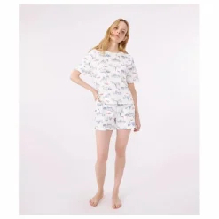 Femme Petit Bateau Pyjashort Broken Coton Bio |