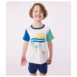 Online Petit Bateau Pyjashort Brooklyn Coton Bio | Ecru
