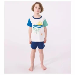 Online Petit Bateau Pyjashort Brooklyn Coton Bio | Ecru