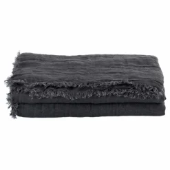 Maison de Vacances Rideau Vice Versa Frangé en gaze de lin lavé |