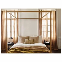 Maison de Vacances Rideau Vice Versa Frangé en gaze de lin lavé |