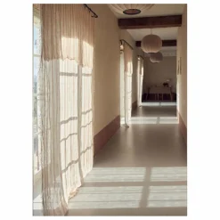 Maison de Vacances Rideau Vice Versa frangé en gaze de lin bayadère |