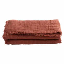 Maison de Vacances Rideau Vice Versa frangé en gaze de Lin lavé | Argile Best