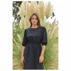 Marlot Paris Robe Aime Seersucker - Collection Femme | Noir Discount