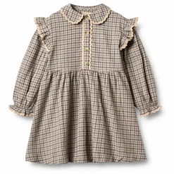 New Wheat Robe Alissa Carreaux Coton Bio | Beige