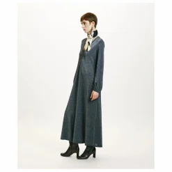 Momoni Robe Amede Métallisée | Gris argent Clearance