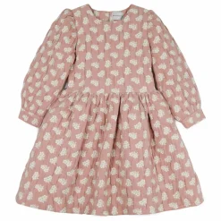 Enfant Mipounet Robe Anita Fleurie Jacquard Coton Bio |