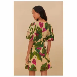 Femme Farm Rio Robes, Combinaisons|Robe Anthurium Leaves Lin |