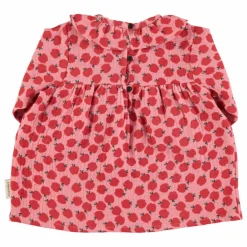 Piupiuchick Robe Bébé Pomme Gaze de Coton Bio | Rose
