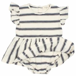 New Búho Robe Body Rayures Coton Bio | Bleu