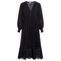 Femme Alma Deia Robe Brodé Manches Longues en Coton Bio |