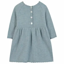 Tartine et Chocolat Robe Brodée Laine | Bleu gris Online