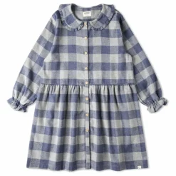 Matona Robe Carreaux Flanelle Tencel | Bleu Best