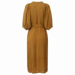 Alma Deia Robe Ceinturée Midi Jacquard | Bronze Outlet