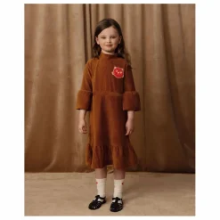 Clearance Mini Rodini Robe Chat Velours Côtelé Bio | Camel