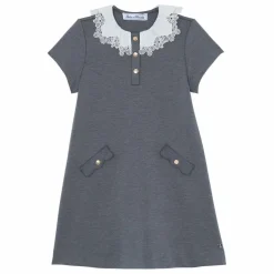 Discount Tartine et Chocolat Robe Col Claudine | Gris