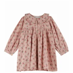 New Emile et Ida Robe Col Claudine Fleurie | Rose