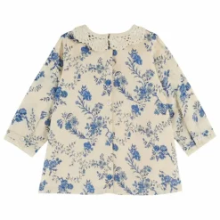 Emile et Ida Robe Col Crochet Fleurie | Ecru Clearance