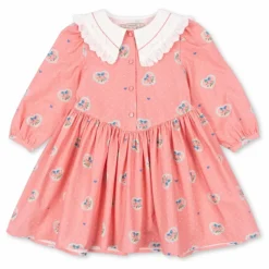 Konges Sløjd Robe Col Cœurs Coton Bio | Rose