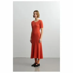 FUB Robe Côtelée Coton Bio - Collection Femme | Orange Sale