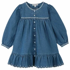 Best Emile et Ida Robe Denim Brodée | Bleu jean