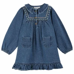 Sale Emile et Ida Robe en Jean Brodée | Bleu