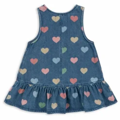 Konges Sløjd Robe en Jean Magot Cœurs Coton Bio | Bleu New