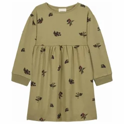 Studio Bohème Robe Hoy Mûres Coton Bio | Vert kaki clair Hot