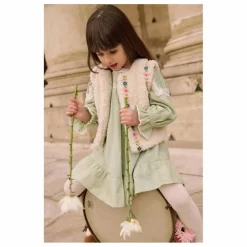 Louise Misha Robe Laureline Coton Bio | Vert amande Sale