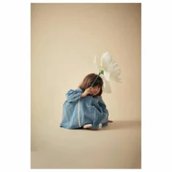 Louise Misha Robe Linoa Brodée | Bleu