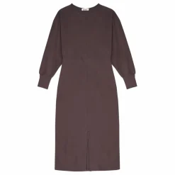 SMALLABLE BASICS Robe Longue Femme Manches Chauve-souris en Coton Organique | Gris anthracite Clearance