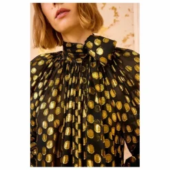 Ulla Johnson Robe Loretta Métallisée Soie | Noir Best