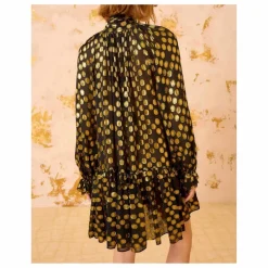 Ulla Johnson Robe Loretta Métallisée Soie | Noir Best