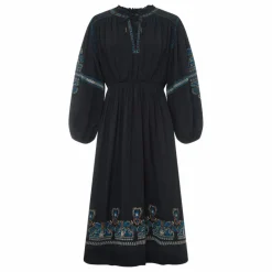 Femme Alma Deia Robe Midi Brodée gaze de coton bio |