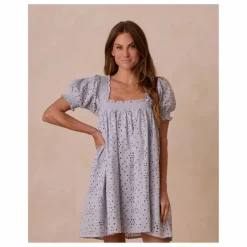 Rylee + Cru Robe Milan Ajourée | Bleu Clair Hot