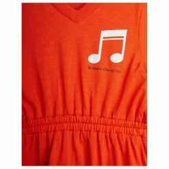 Mini Rodini Robe Note Coton Bio | Rouge Hot