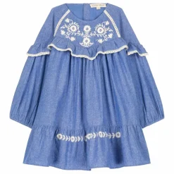 Sale Louise Misha Robe Orana Coton Bio | Bleu jean