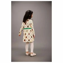 New Mini Rodini Robe Ours Carreaux Coton Bio | Ecru