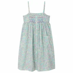 Discount Bonpoint Robe Passion Liberty Coton Bio | Vert d'eau