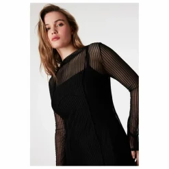 Online Icone Robe Petra Métallisée | Noir