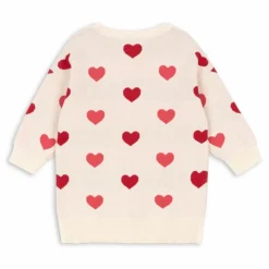 Konges Sløjd Robe Pull Lapis Cœurs Coton Bio | Rose pâle Clearance