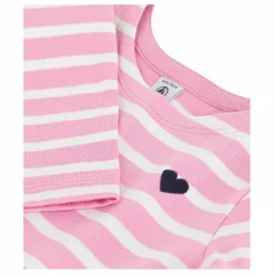 Clearance Petit Bateau Robe Rayée Jersey Coton Bio | Rose bonbon