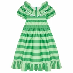 The Middle Daughter Robe Rayée Popeline de Coton | Vert